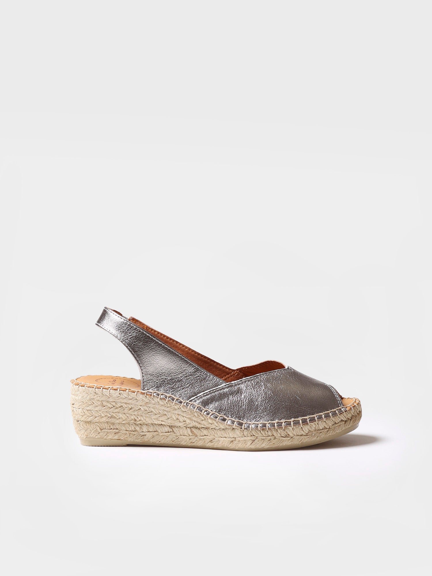 Women's leather peep-toe espadrille wedge | BERNIA-P