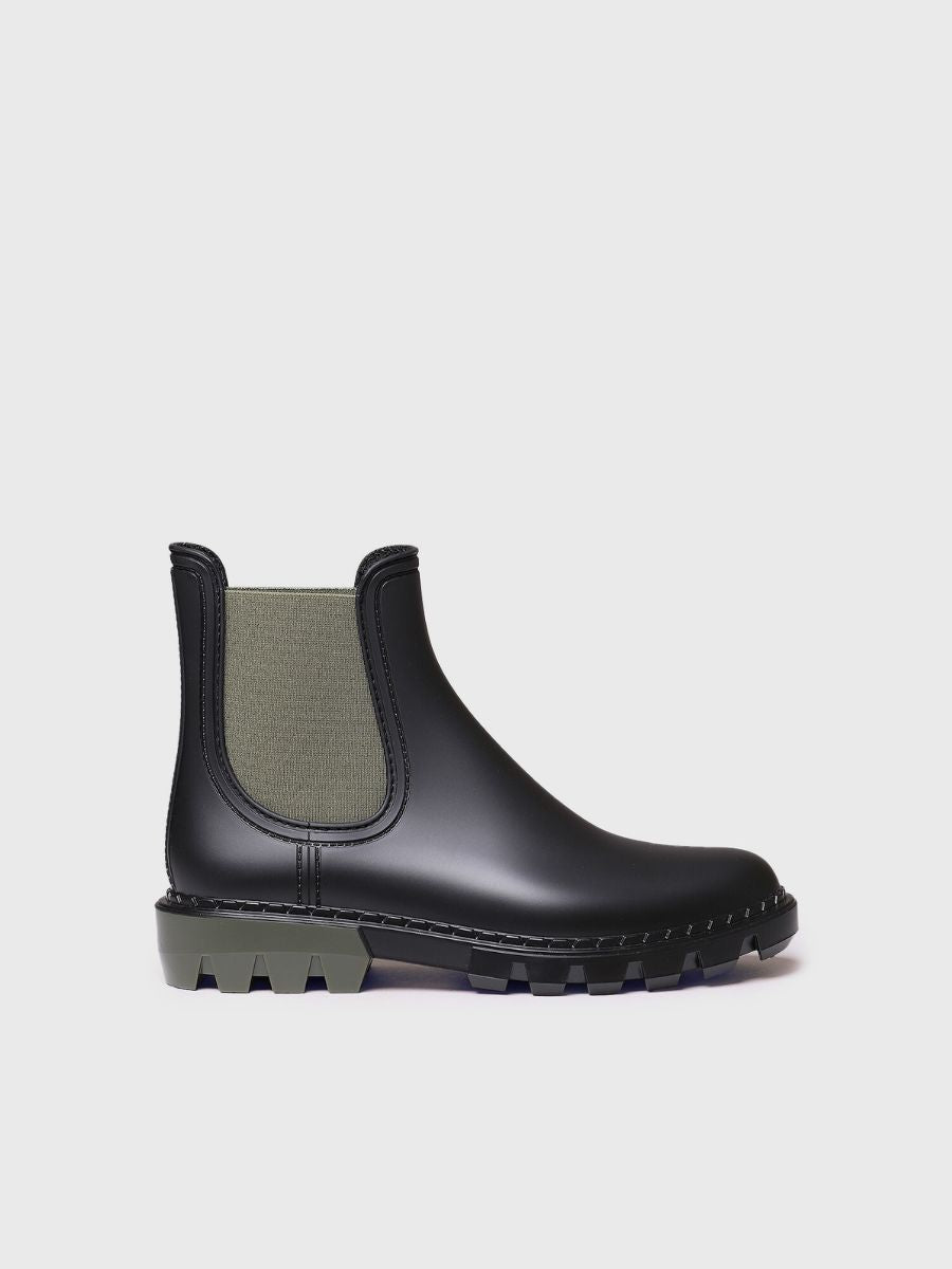 Women's rain boots with contrasting elastic bands | CAEN