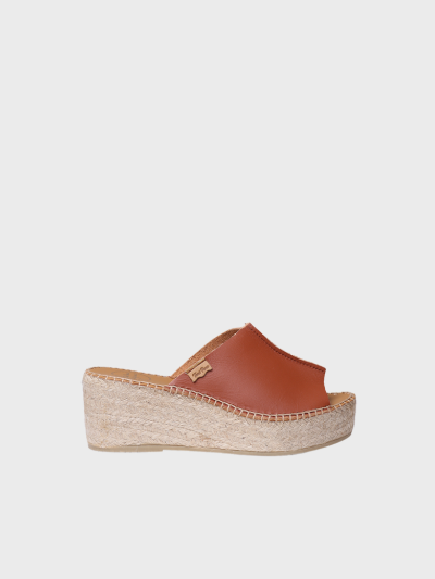 Leather espadrille with open back | IVONNE