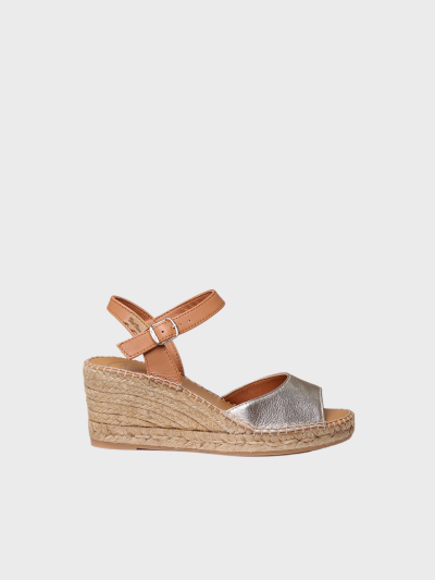 Espadrilles compensées pour femme en cuir - SIA-P