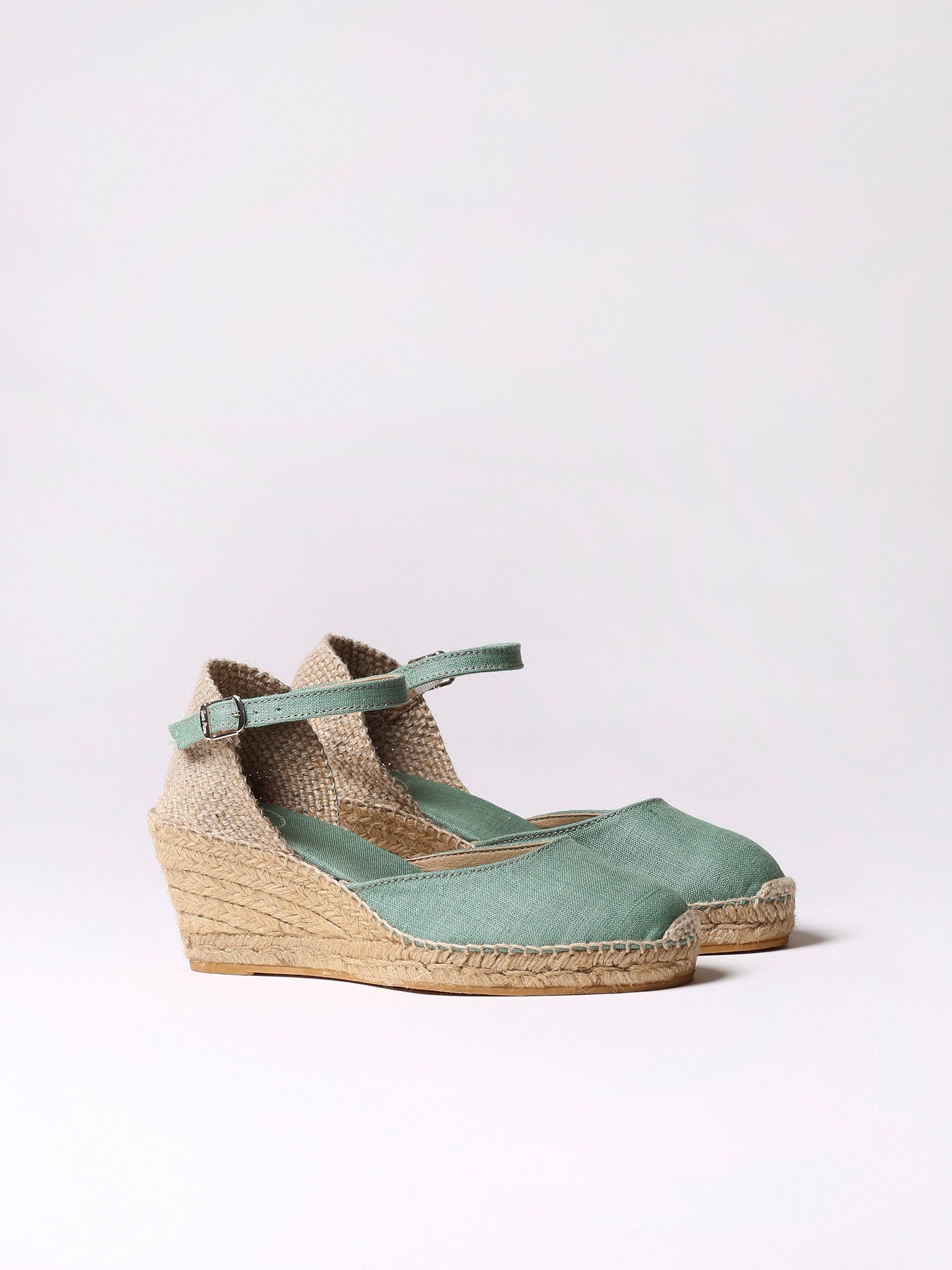 Jute wedge espadrilles with buckle - CALDES