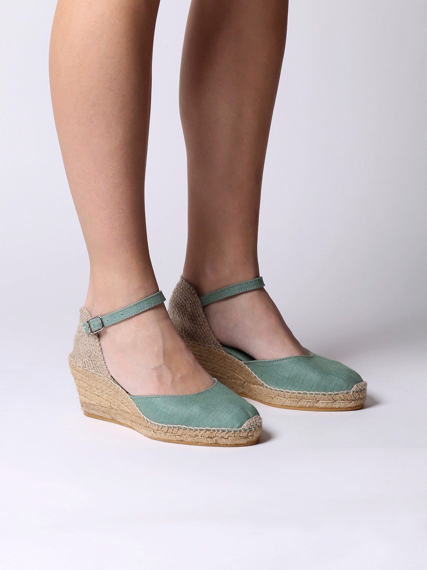 Jute wedge espadrilles with buckle - CALDES