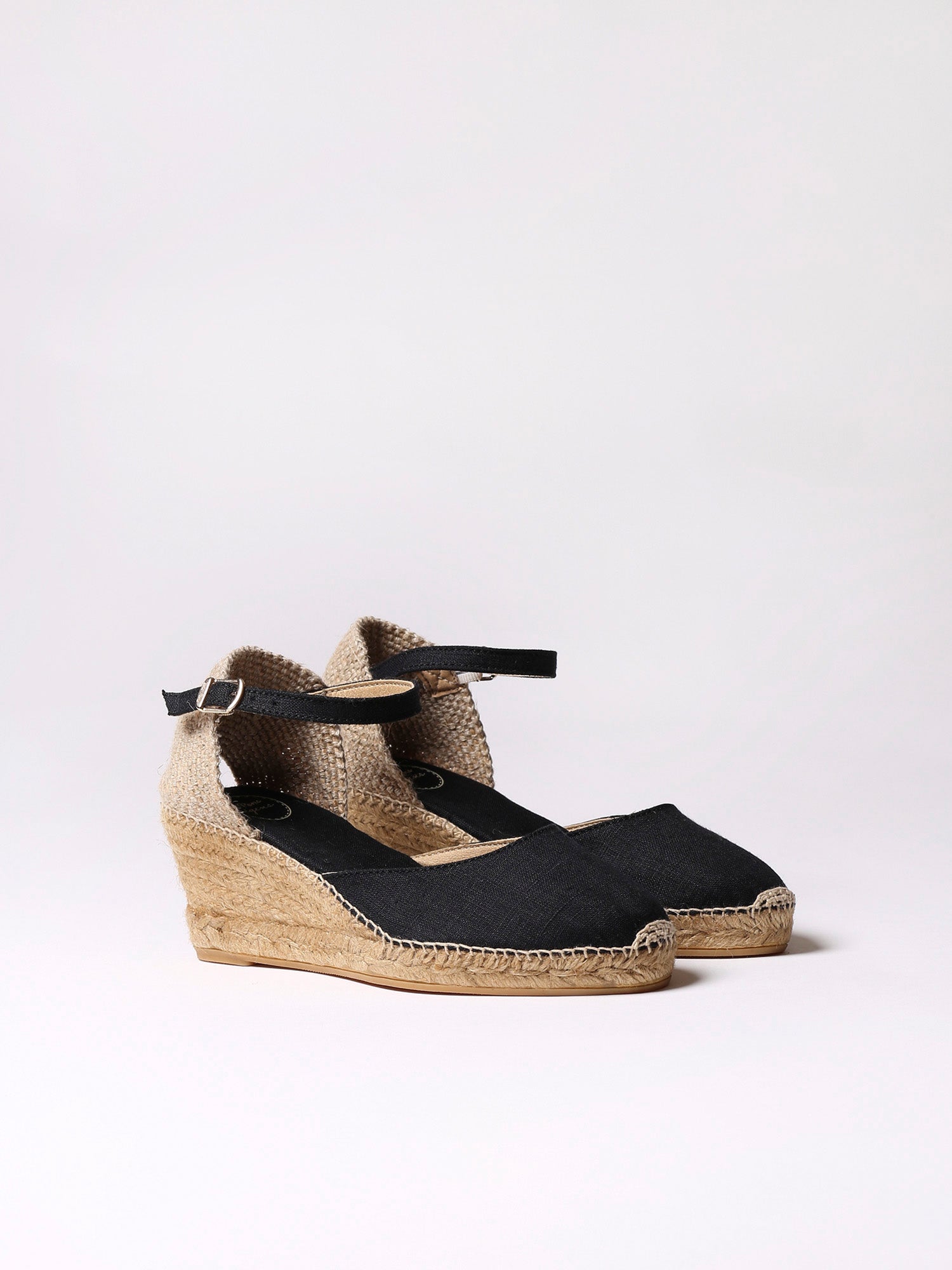 Jute wedge espadrilles with buckle - CALDES