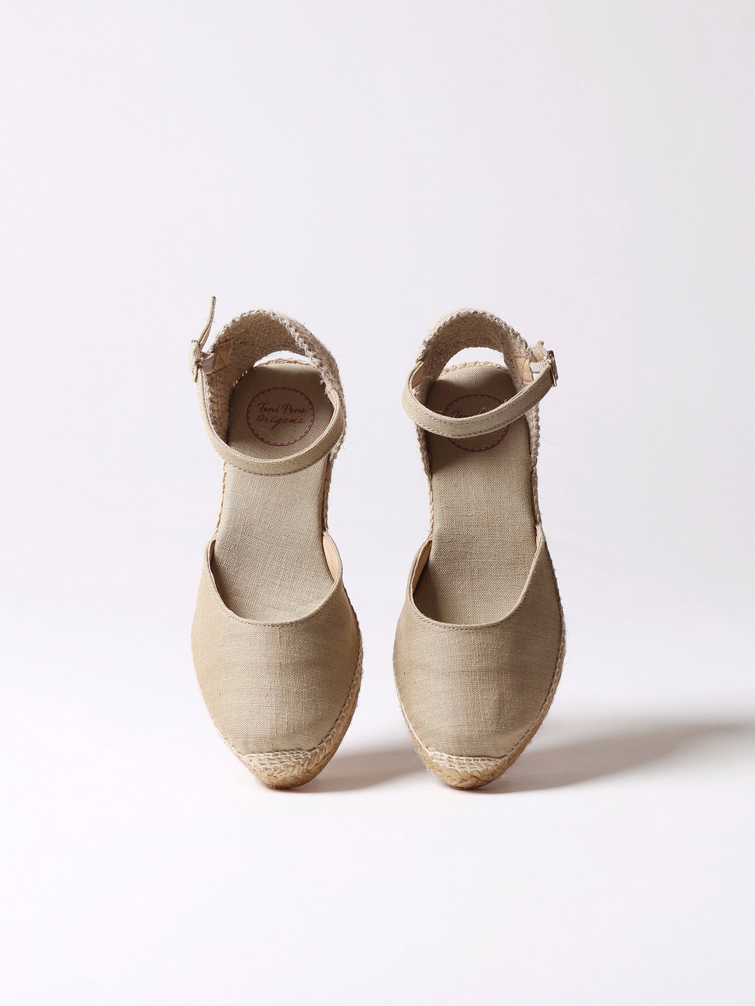 Jute wedge espadrilles with buckle - CALDES