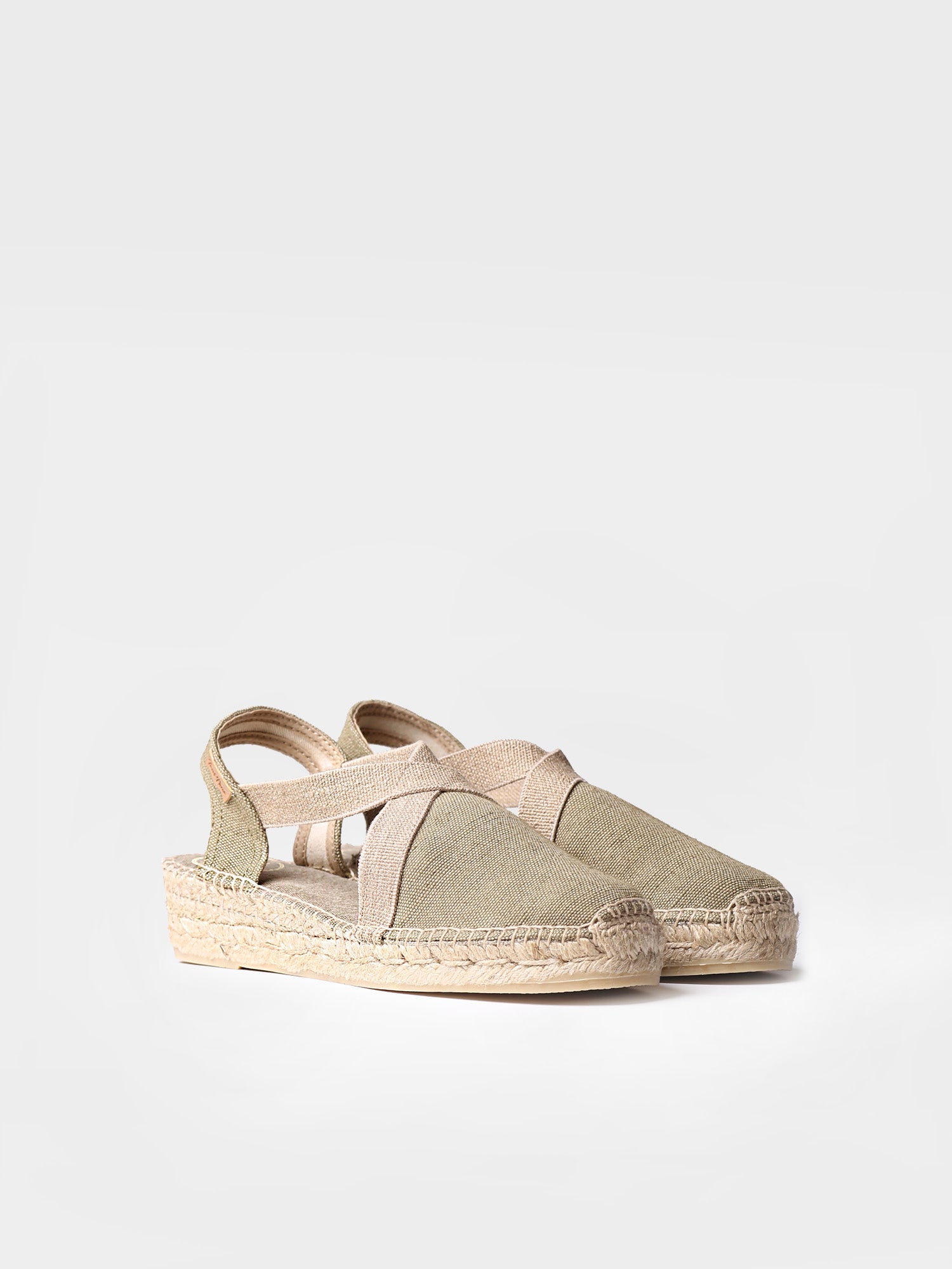 Women's flat vegan espadrilles in cotton fabric - VERDI-V