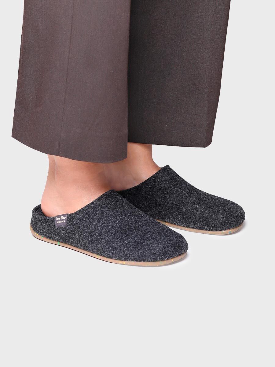 MONA-FR - Women's clog-style slipper in recycled felt