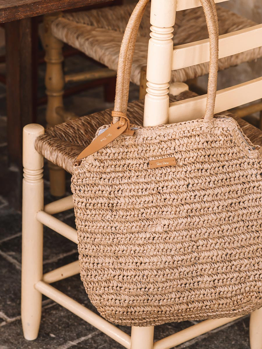 Paper raffia bag with removable strap | DOROTHY
