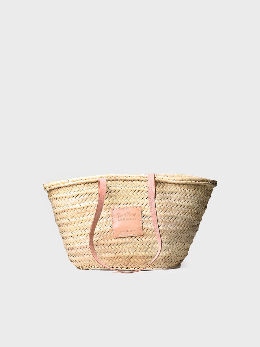 Women's wicker basket with leather handles | GOMERA