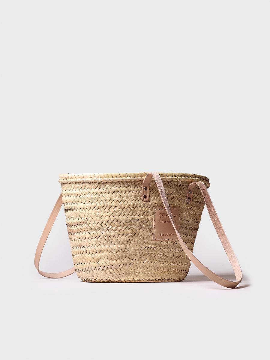 Women's wicker basket with leather handles | GOMERA