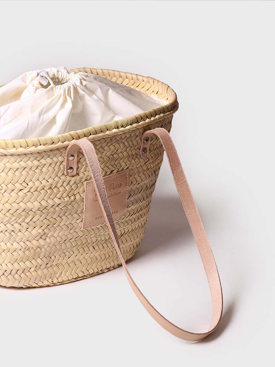 Women's wicker basket with leather handles | GOMERA