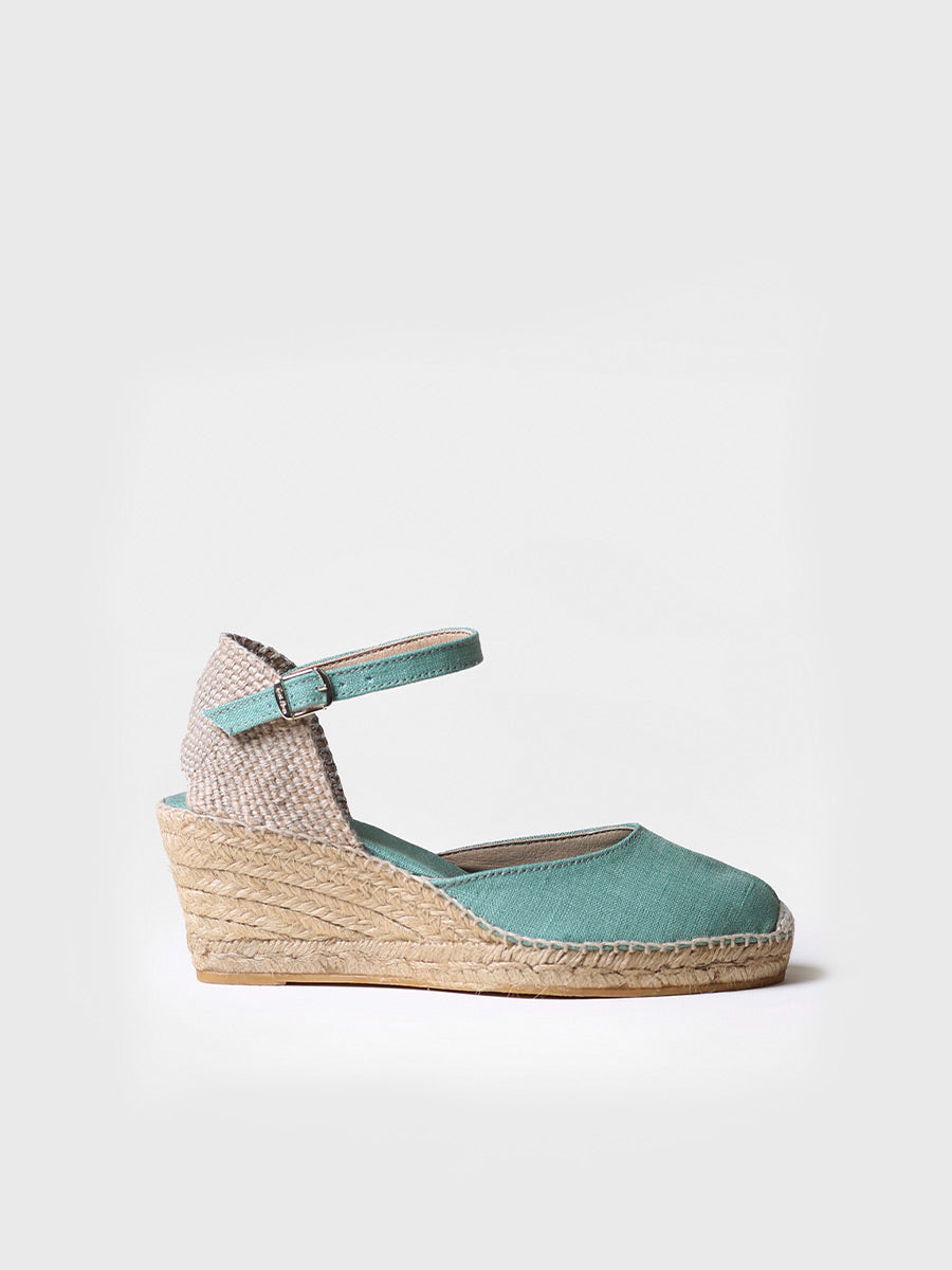 Jute wedge espadrilles with buckle - CALDES