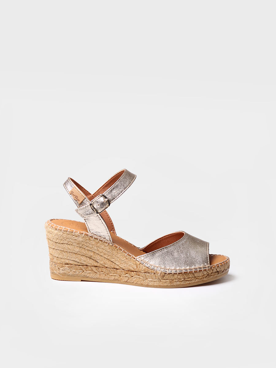 Espadrilles compensées pour femme en cuir - SIA-P