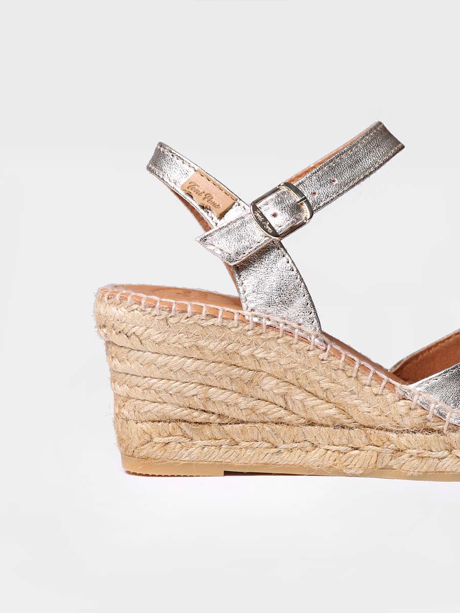 Espadrilles compensées pour femme en cuir - SIA-P