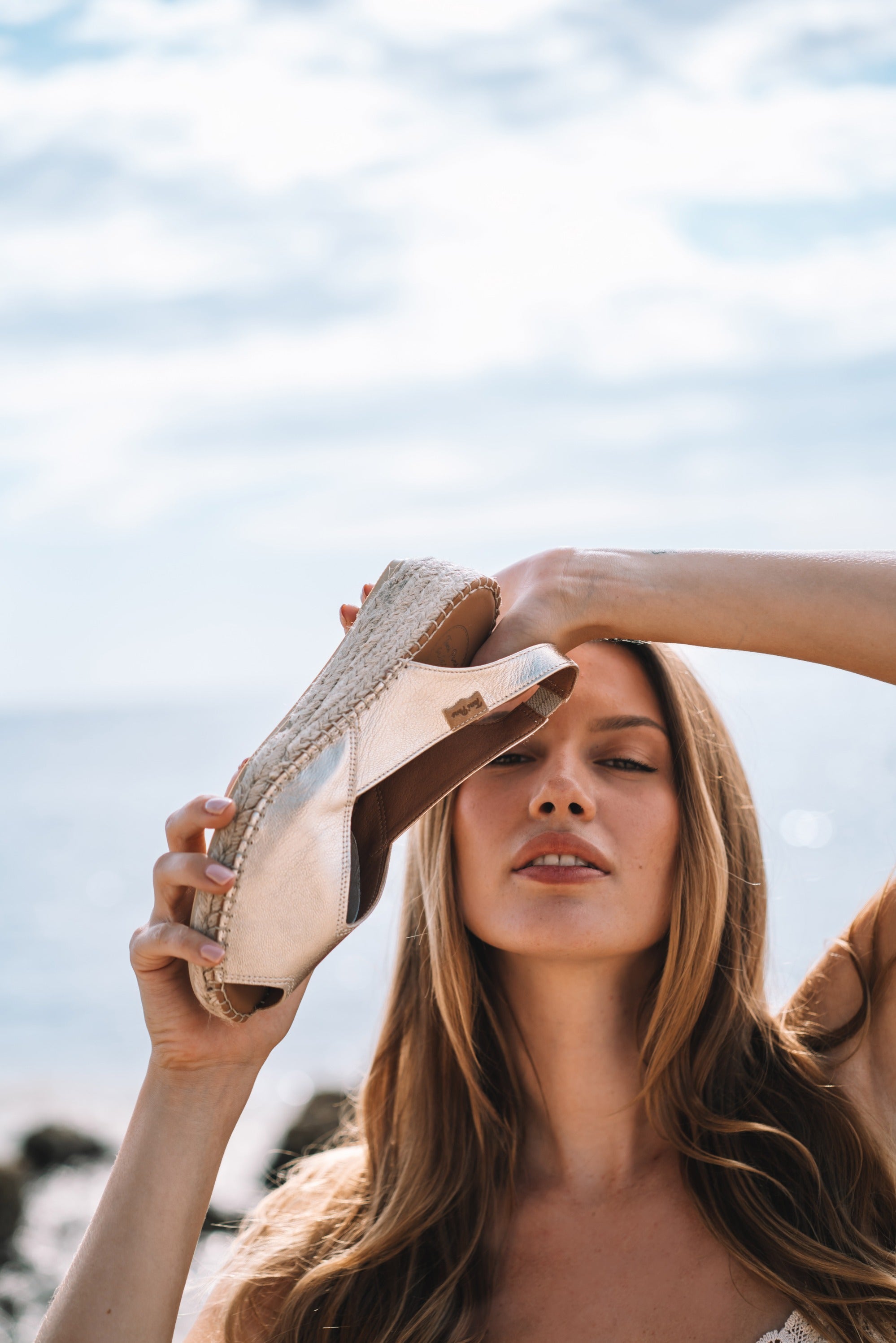 Wedge espadrilles in leather - BERNIA-P