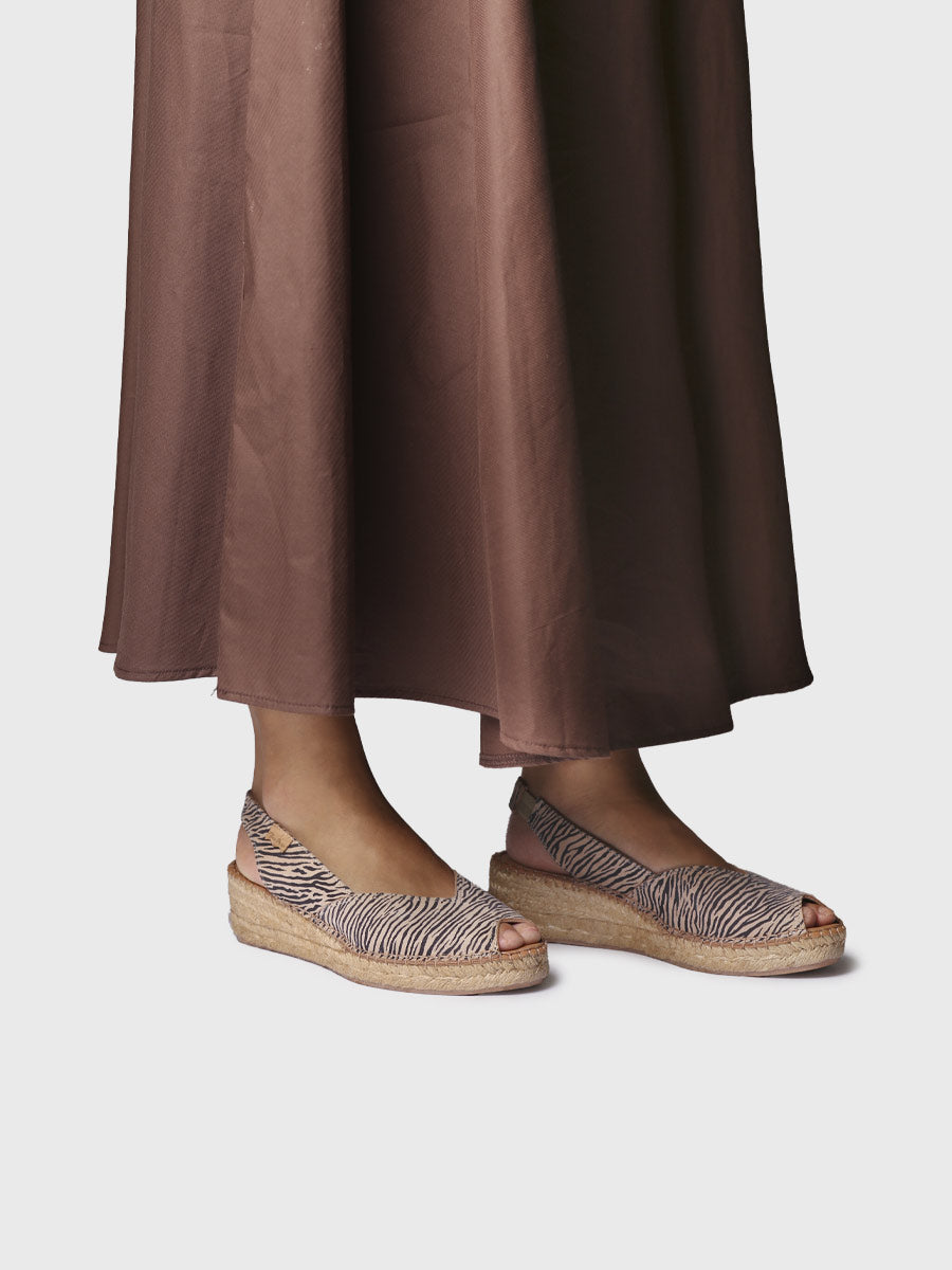 Wedge espadrilles in leather - BERNIA-P