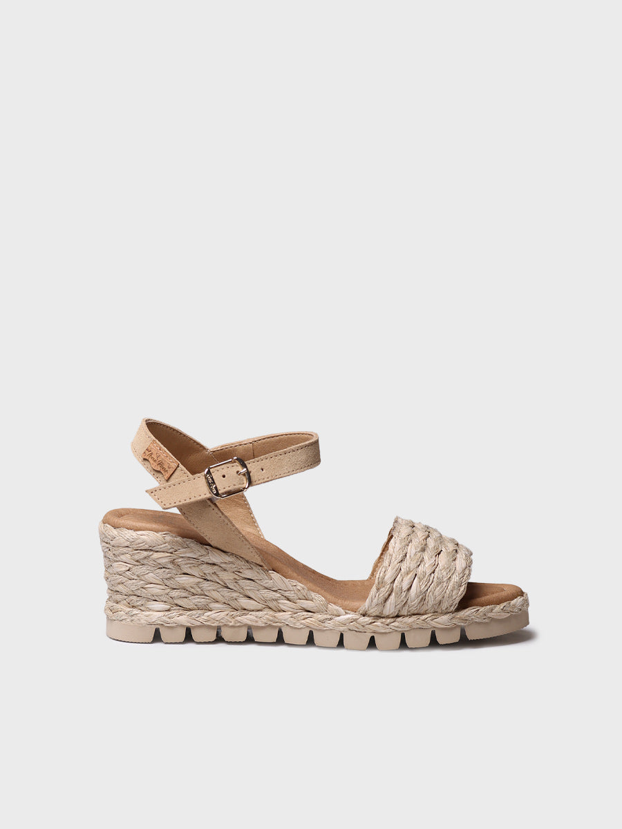 Women's wedge sandals in braided jute | CALM