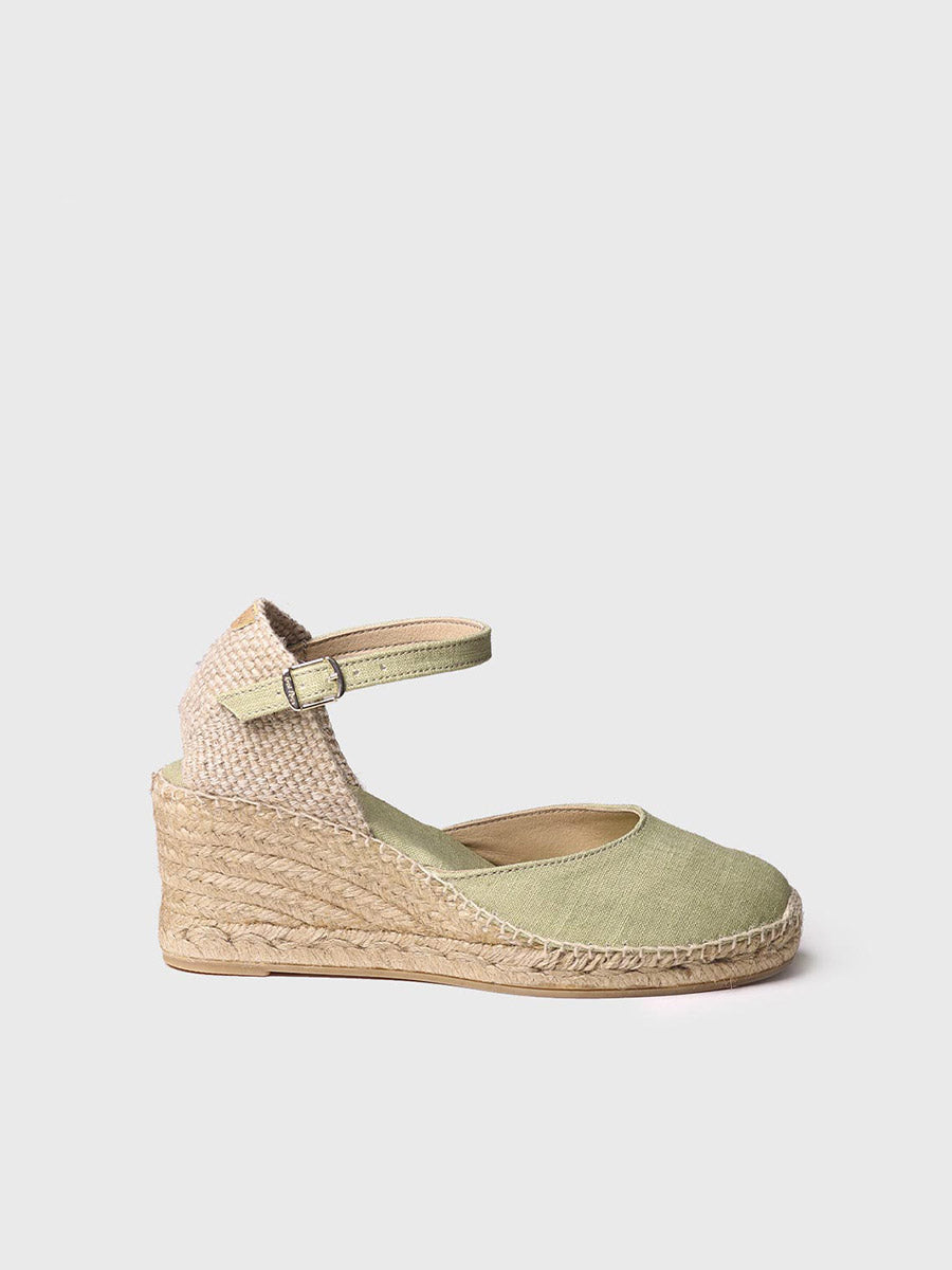Jute wedge espadrille with buckle | CALDES