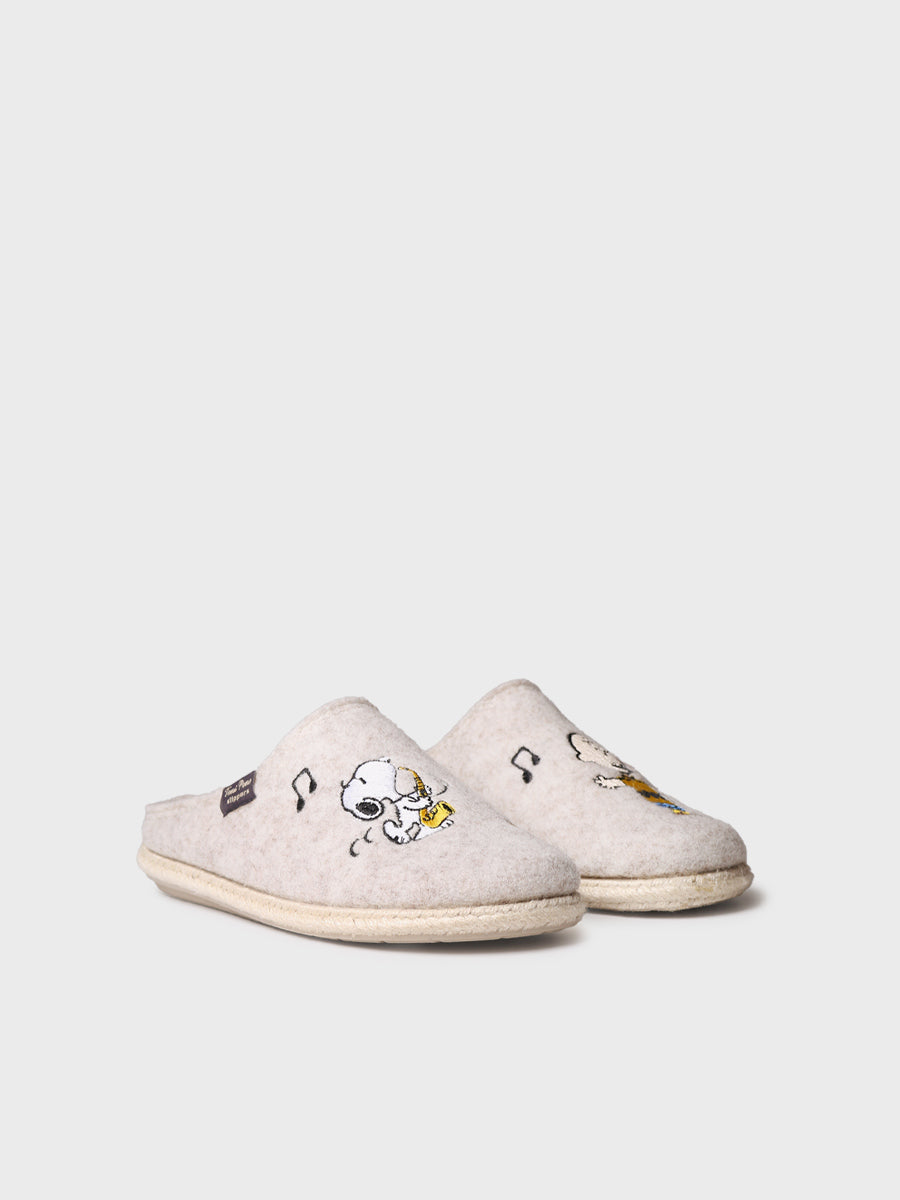Snoopy women's felt clog-style slippers | SNOOPY