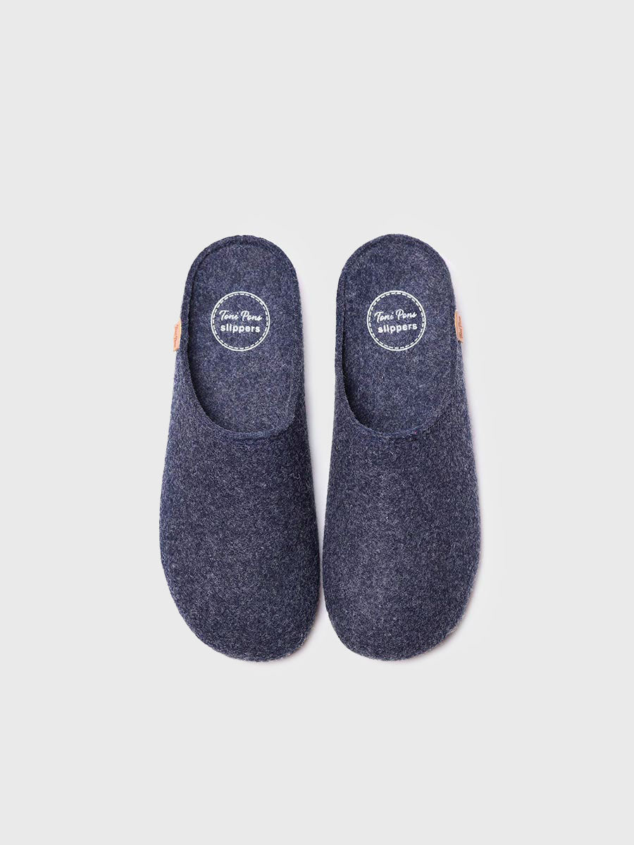 Men's clog-style house slipper in recycled felt | NEO-FR