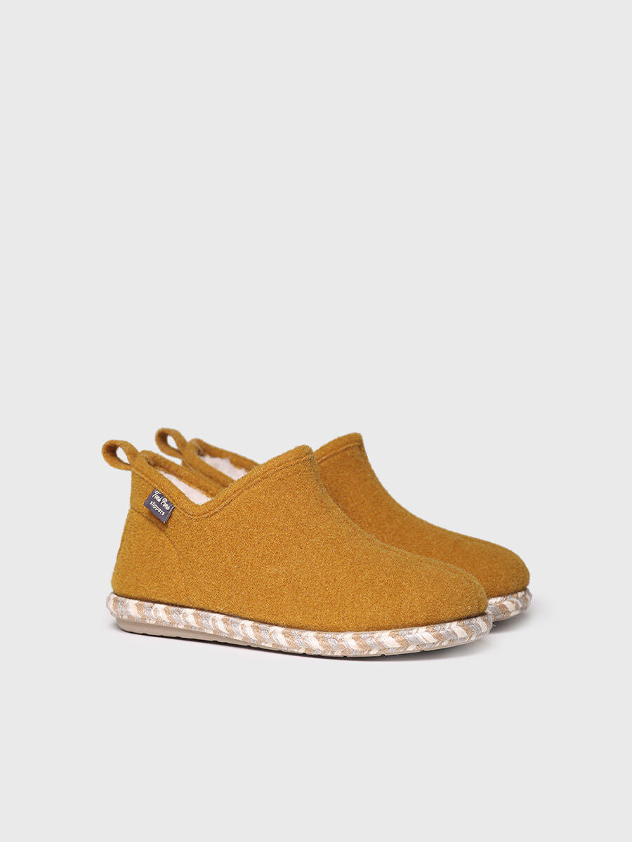 Women's Slipper in Felt in Ocre - DUNA-FP-OCRE