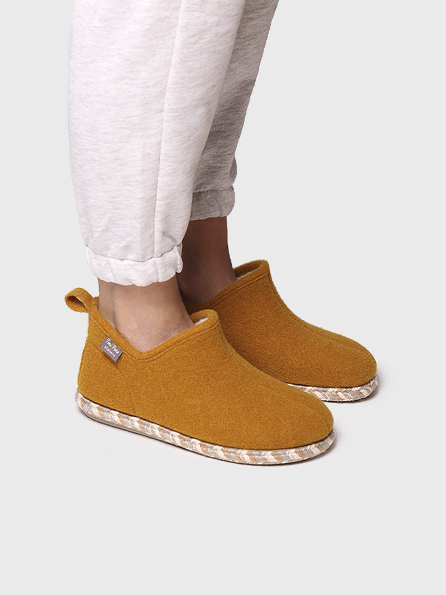 Women's Slipper in Felt in Ocre - DUNA-FP-OCRE