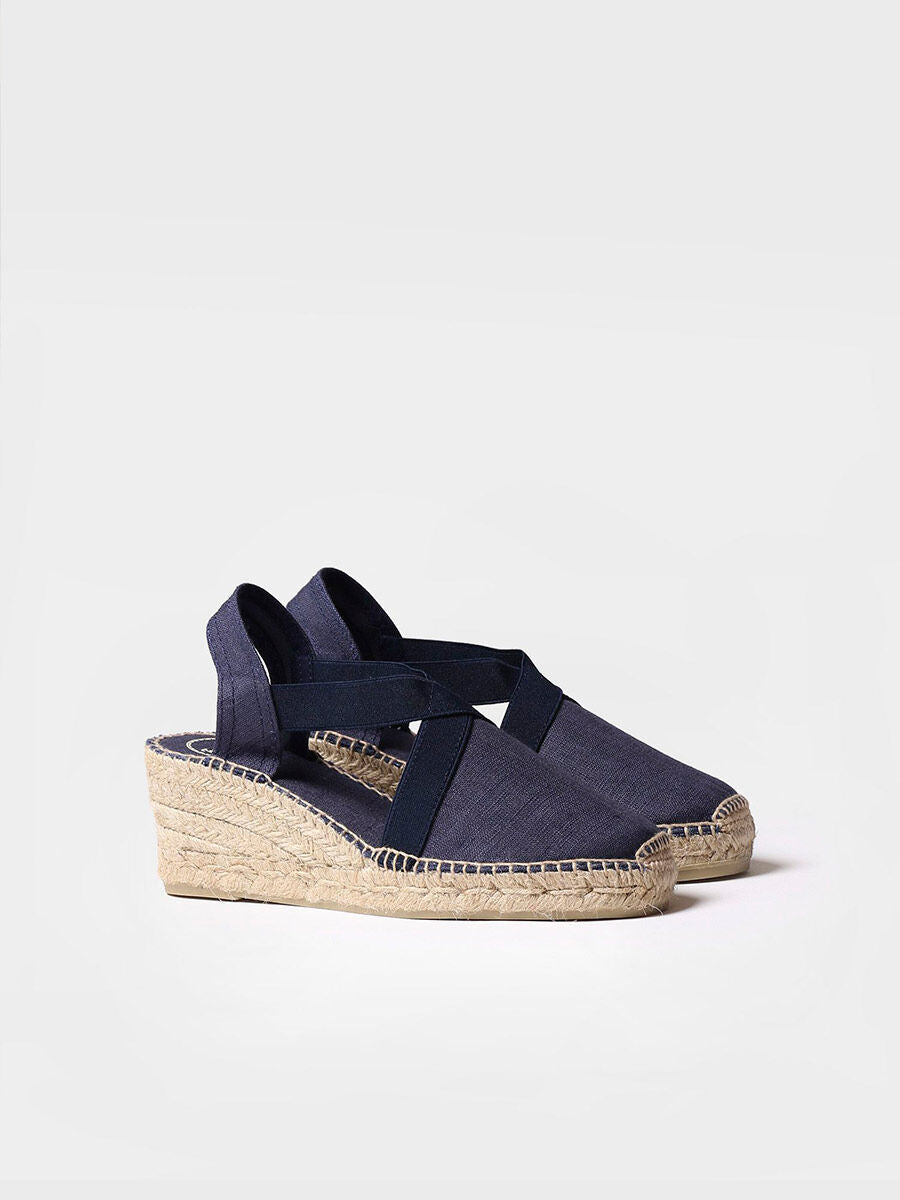 Medium wedge vegan espadrilles - TER-NAVY