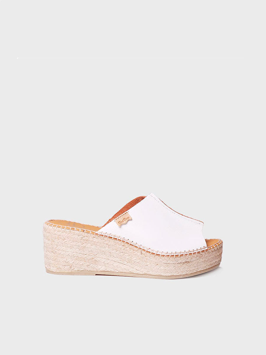 Women's leather espadrilles - IVONNE-WHITE