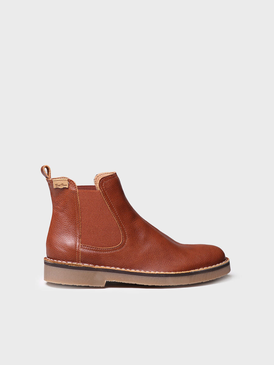 Women's Leather Ankle boot in Camel - ISA-PO-CAMEL