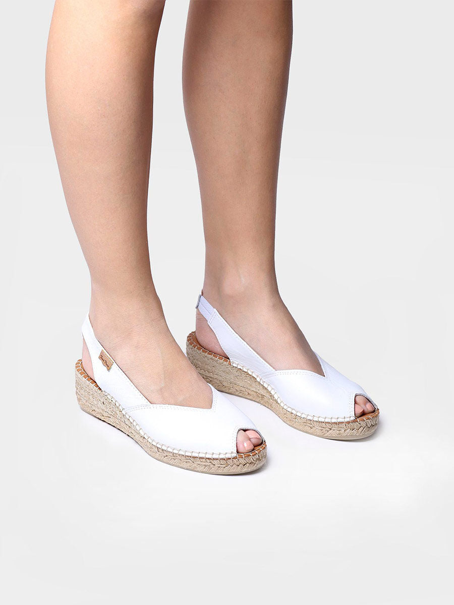 Wedge espadrilles in leather - BERNIA-P-WHITE