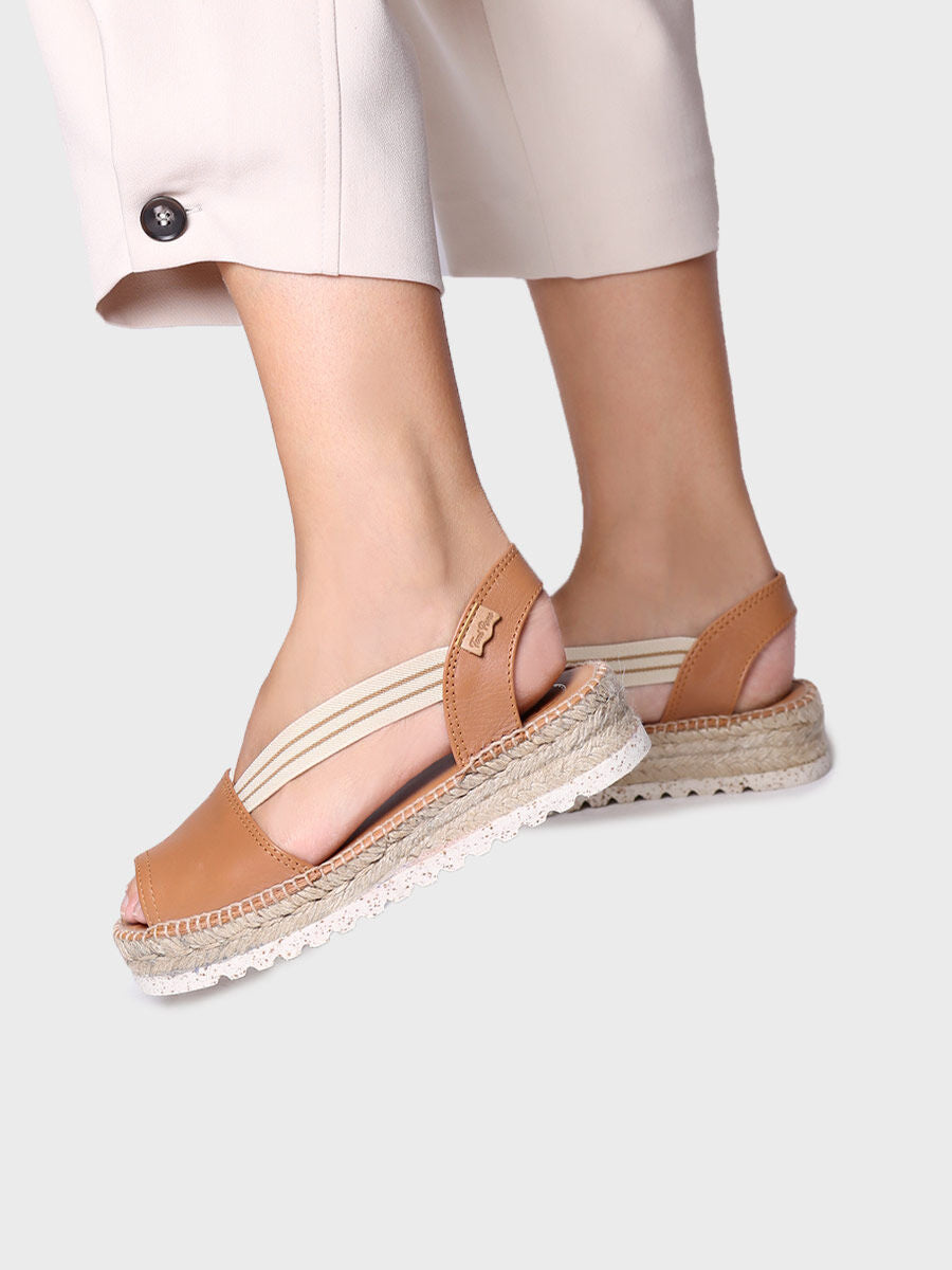 Jute platform sandal for women - ESTEL-SW-TAN