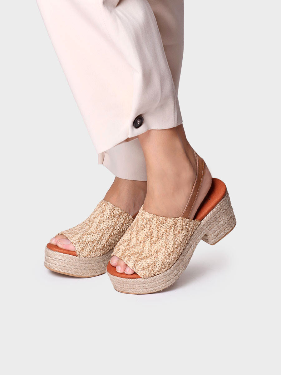 Espadrilles in raffia with wide heel - ANKARA-NATURAL