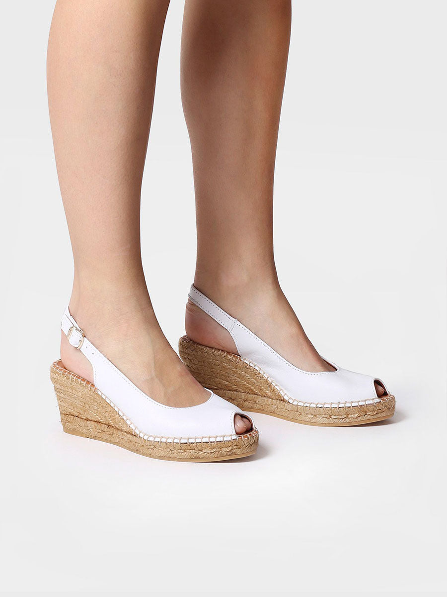 Wedge espadrilles peep toe style - CROATIA-WHITE