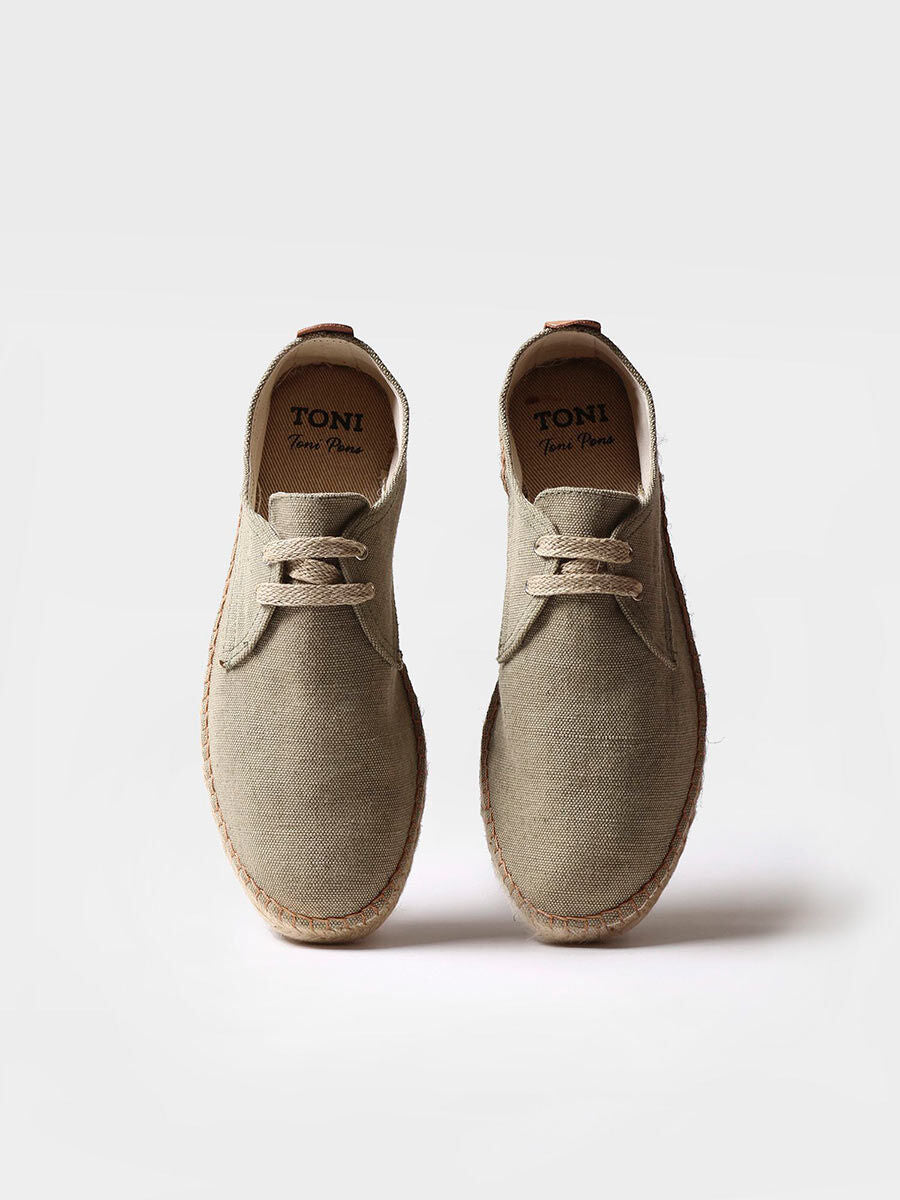 Men's espadrilles with laces - DIXON-KHAKI