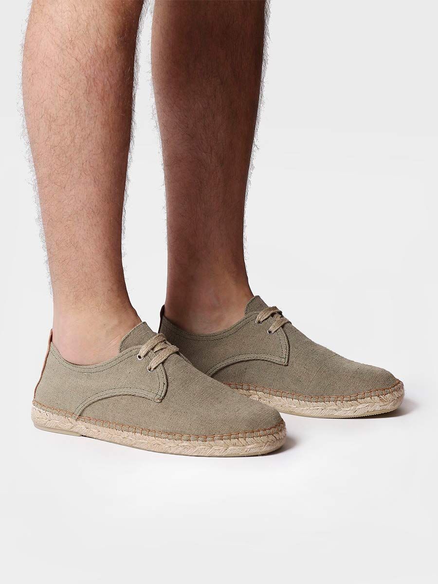 Men's espadrilles with laces - DIXON-KHAKI