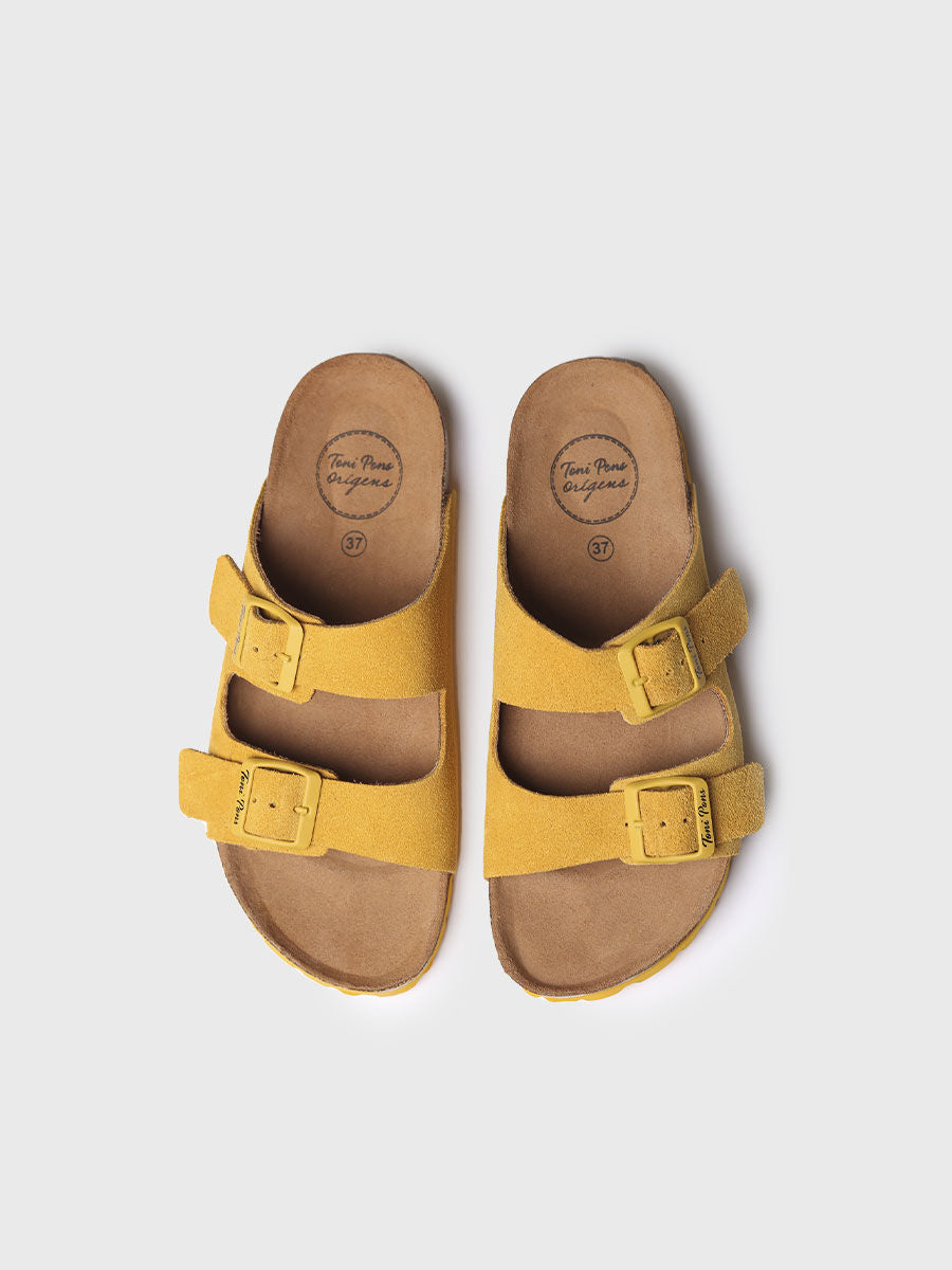 Women's Double Buckle Sandal - GHANA-QT-YELLOW