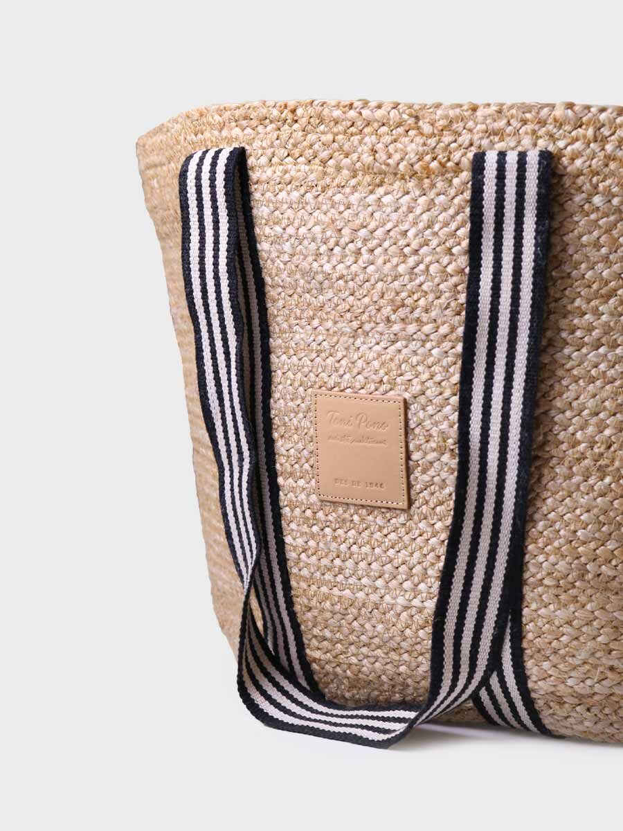 Jute basket with sailor handles - OPORTO-NATURAL