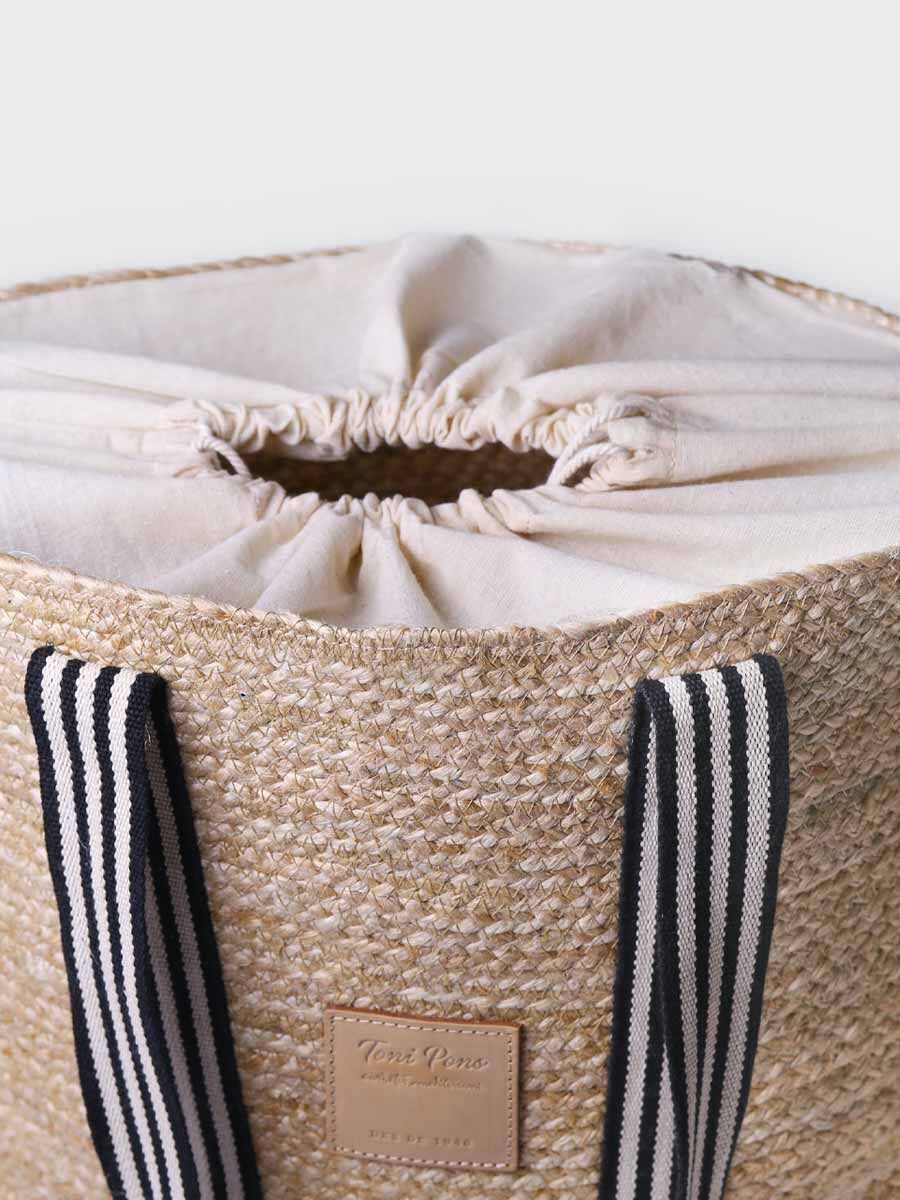 Jute basket with sailor handles - OPORTO-NATURAL