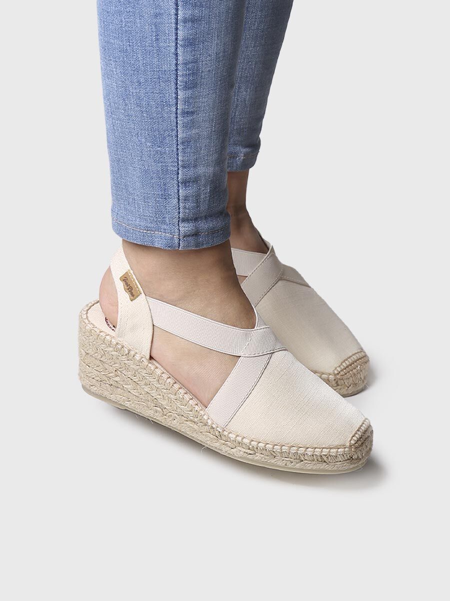 Medium wedge vegan espadrilles - TER-ECRU