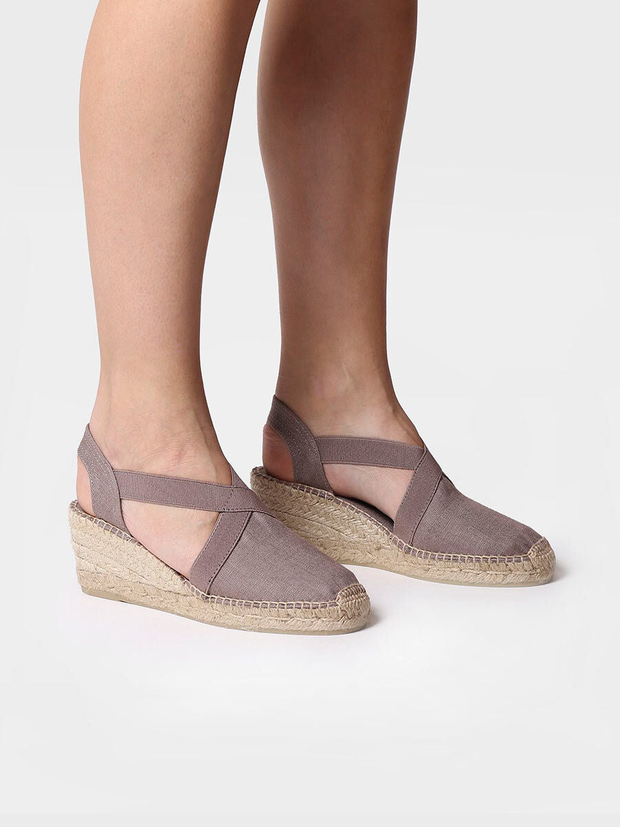 Medium wedge vegan espadrilles - TER-TAUPE