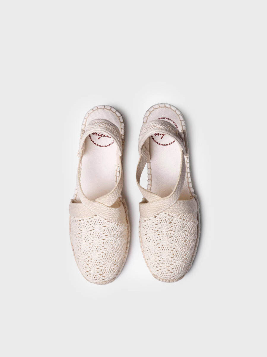 Medium wedge espadrilles with embroidery - TERRA-AD-ECRU