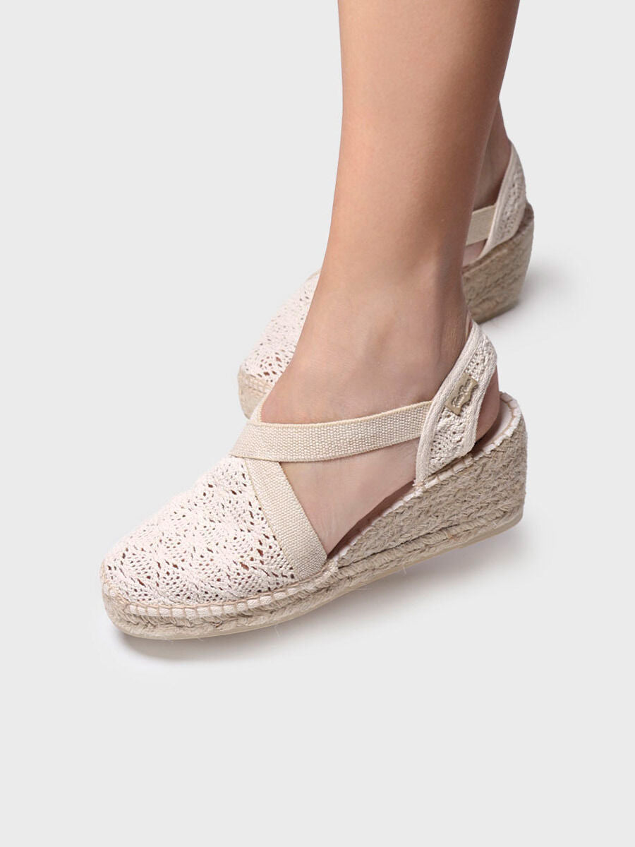 Medium wedge espadrilles with embroidery - TERRA-AD-ECRU