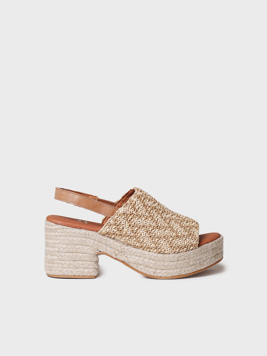 Espadrilles in raffia with wide heel - ANKARA-NATURAL