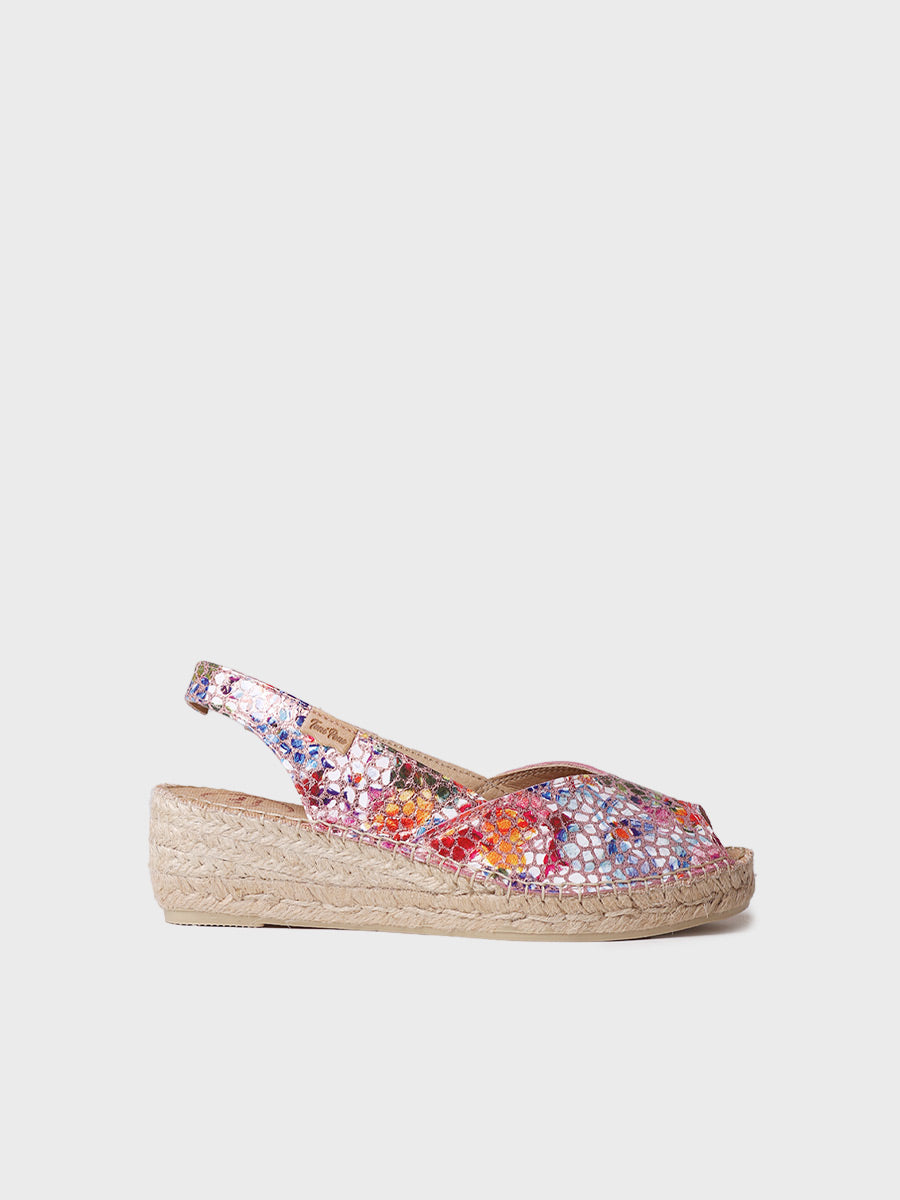 Wedge espadrilles in leather - BERNIA-PM-MULTI MOSAIC