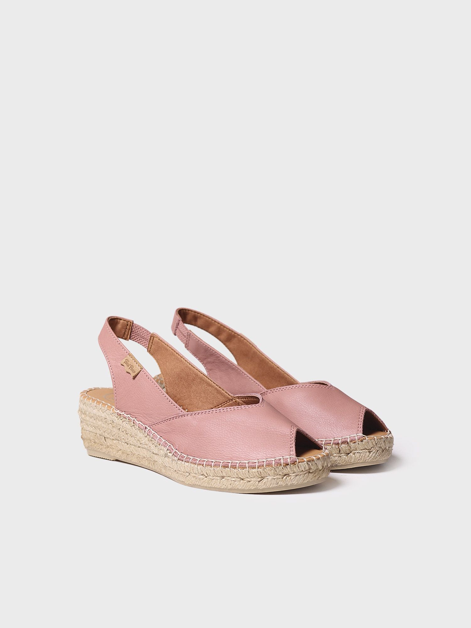 Wedge espadrilles in leather - BERNIA-P-LIGHT PINK