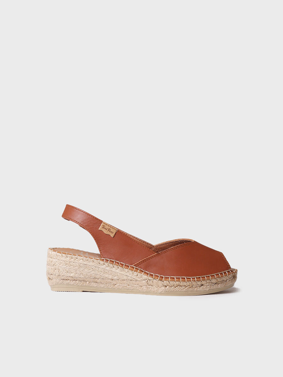 Wedge espadrilles in leather - BERNIA-P-NOUGAT