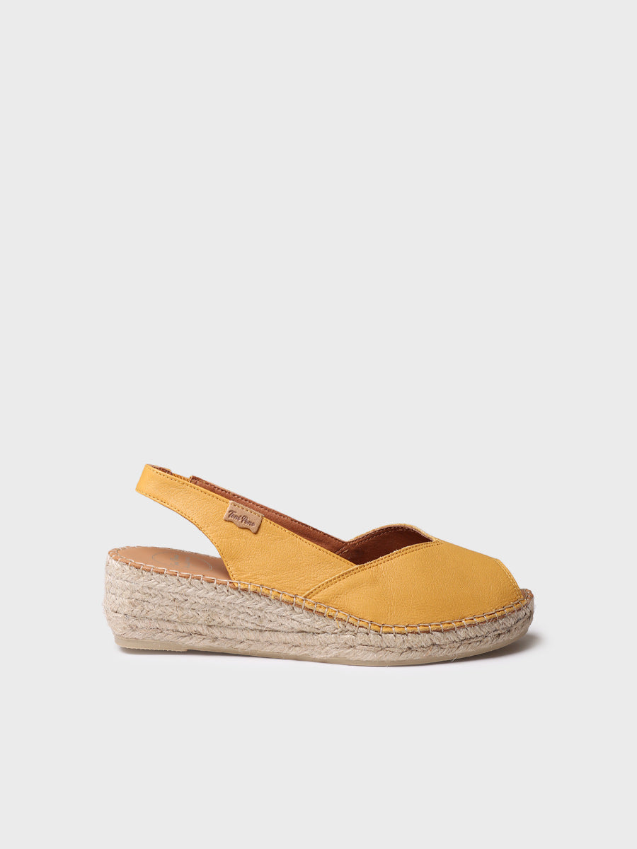 Wedge espadrilles in leather - BERNIA-P-OCRE