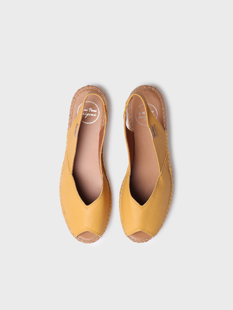 Wedge espadrilles in leather - BERNIA-P-OCRE