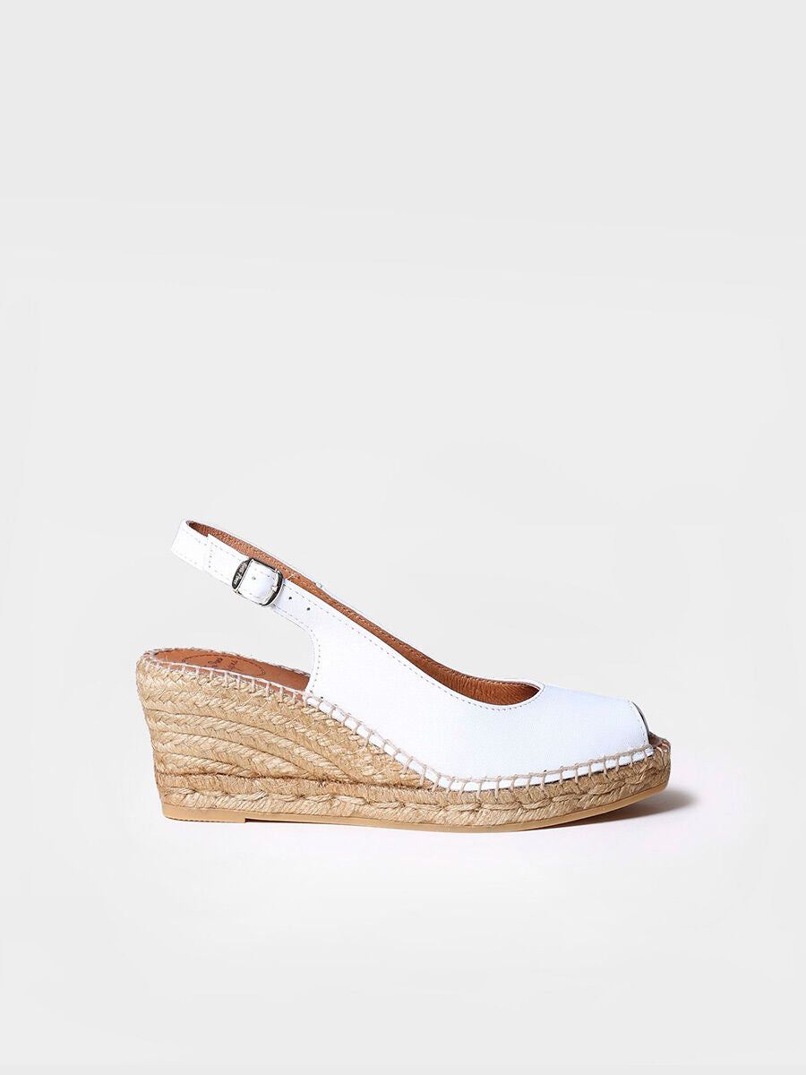 Wedge espadrilles peep toe style - CROATIA-WHITE