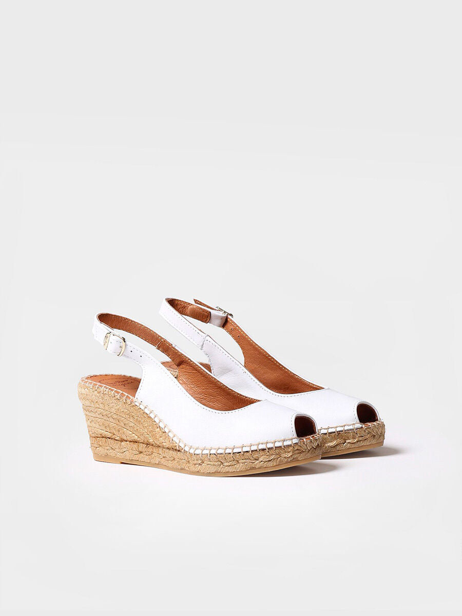 Wedge espadrilles peep toe style - CROATIA-WHITE