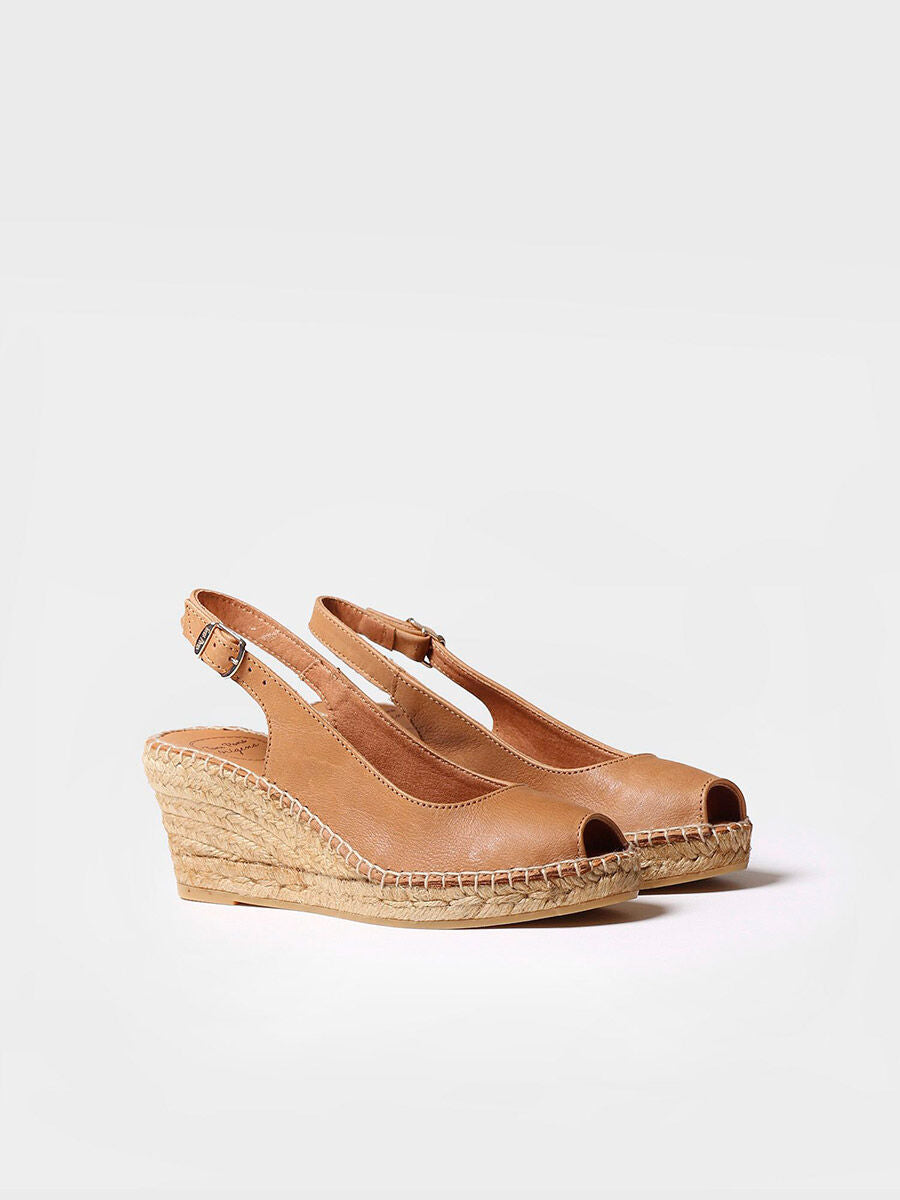 Wedge espadrilles peep toe style - CROATIA-TAN